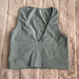 Grey V Neck Seamless‎ Tank